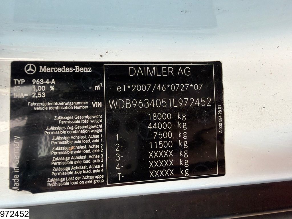 Mercedes Actros 1843 EURO 6, Retarder, Standairco, Lohr