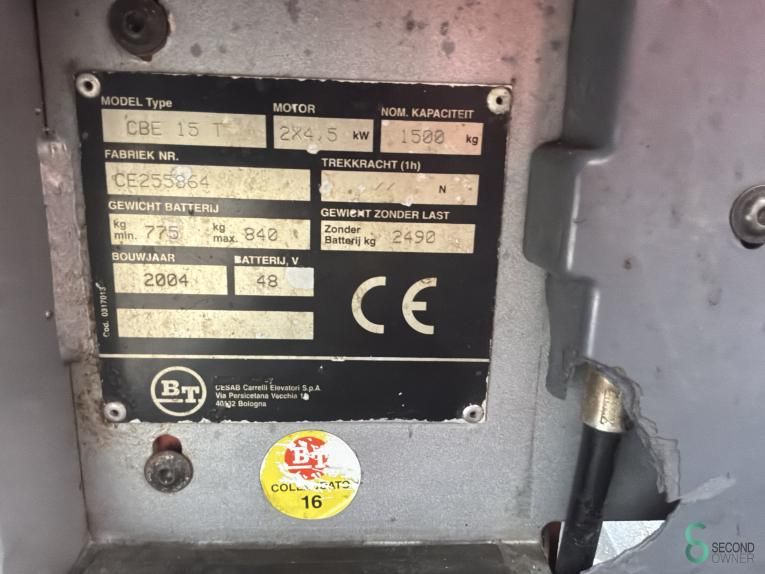 Forklifts Electric BT CBE 1.5T 2004