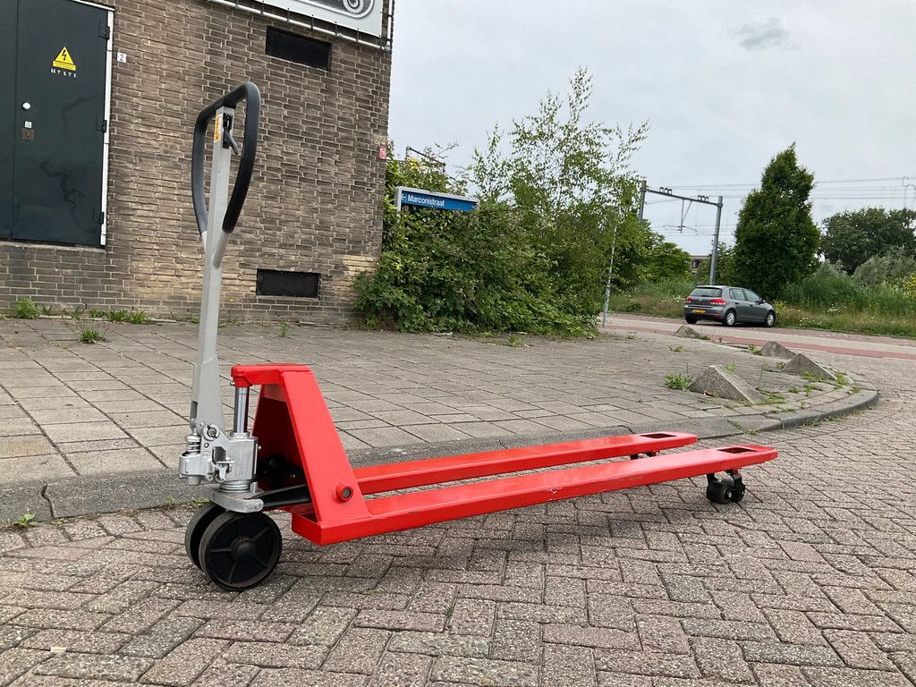 SCHEFFER HANDPALLETWAGEN 2000KG 2METER LANGE LEPELS PALLETWAGEN / HEFTRUCK