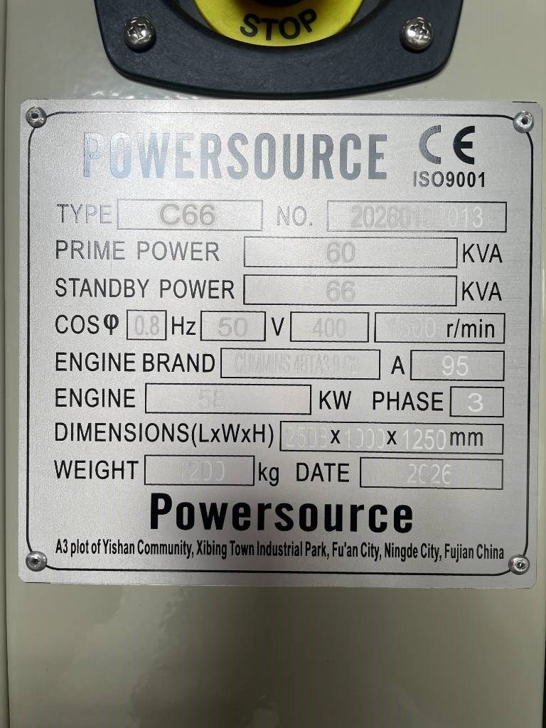 Cummins 4BTA3.9-G2 - 66 kVA Generator - DPX-19833