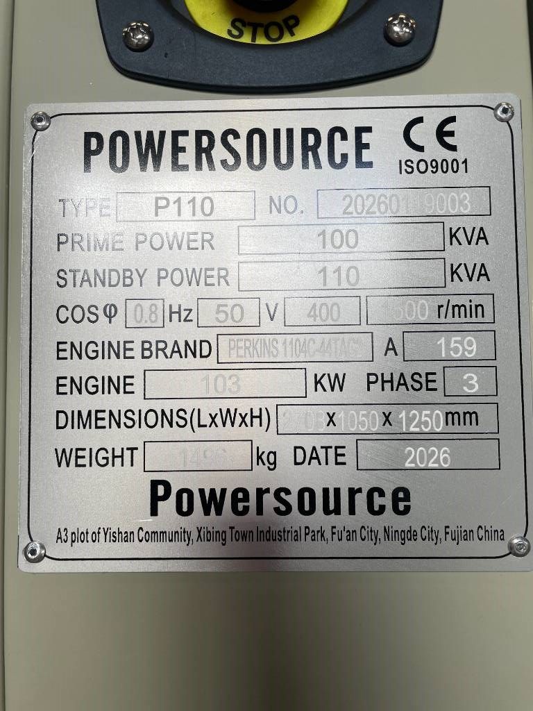 Perkins 1104C-44TAG2 - 110 kVA Generator - DPX-19806