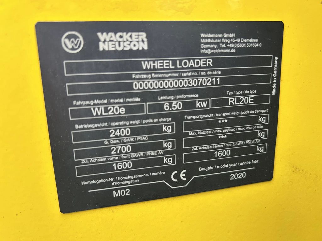 WACKER NEUSON WL20e 100% Electrisch