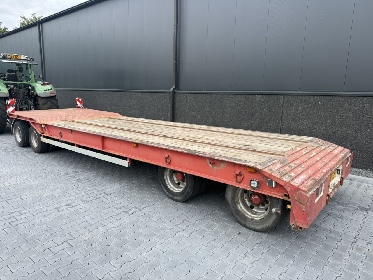 4-asser Dieplader aanhanger met containerrails