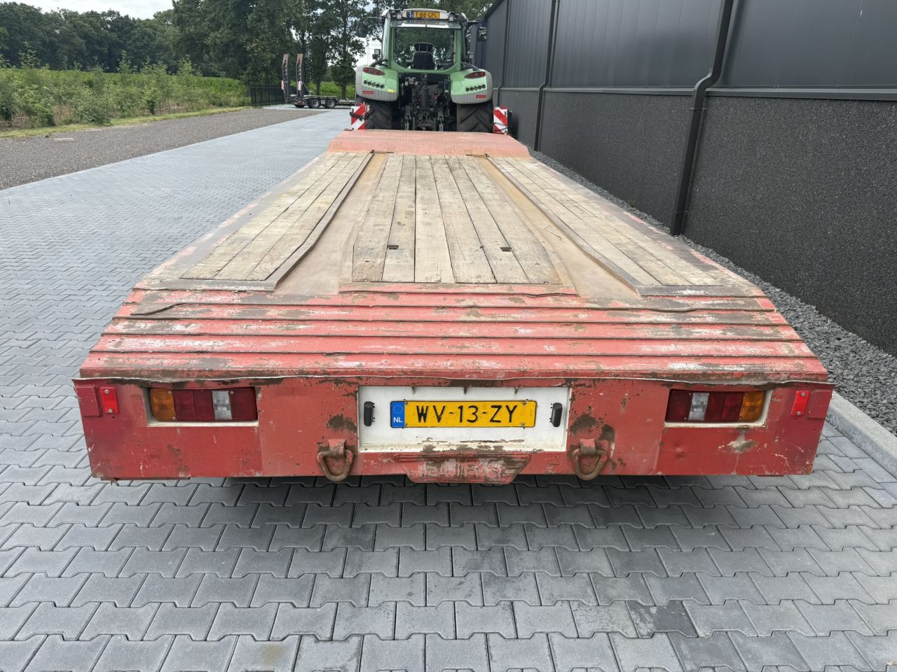 4-asser Dieplader aanhanger met containerrails