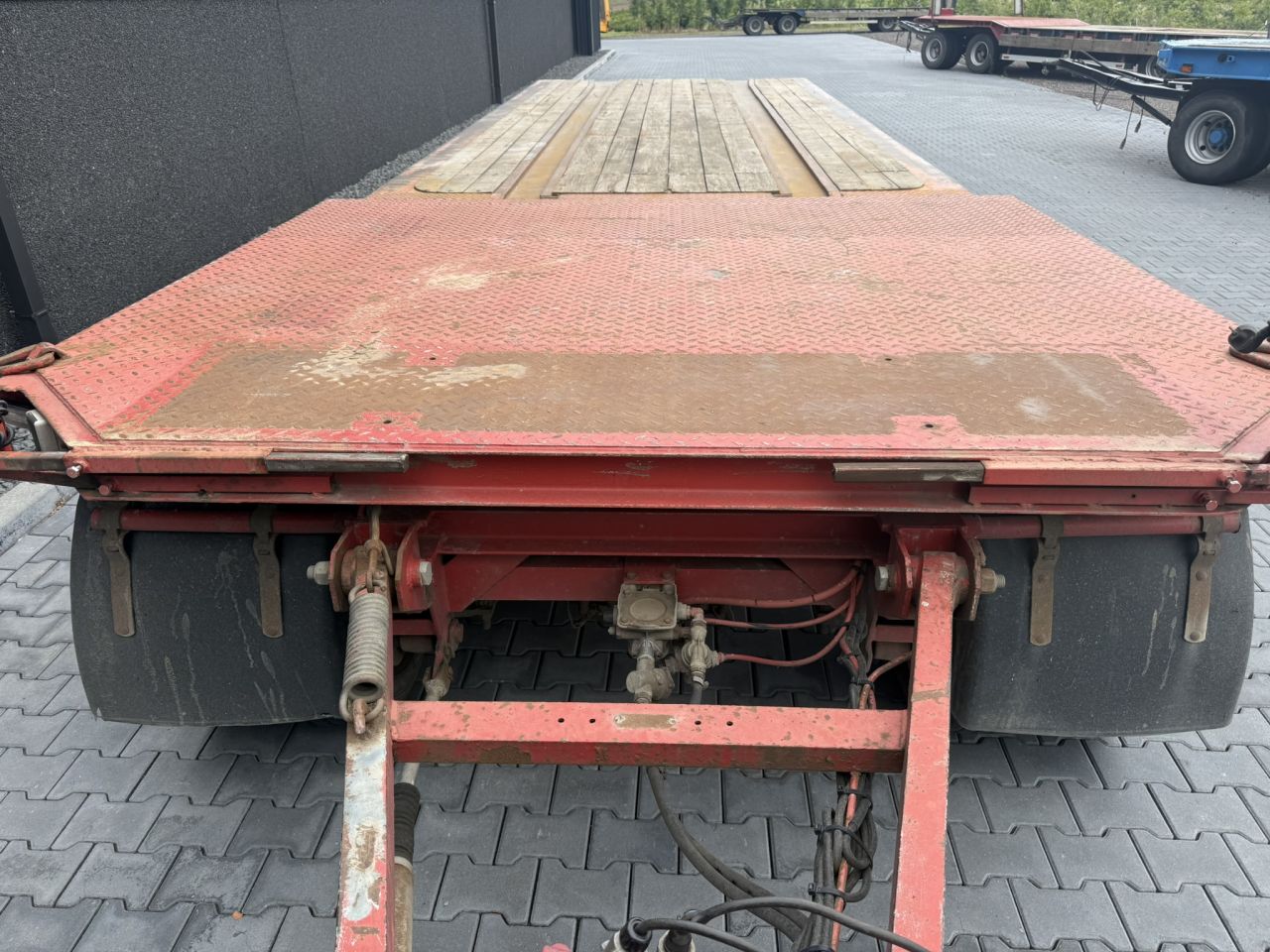 4-asser Dieplader aanhanger met containerrails