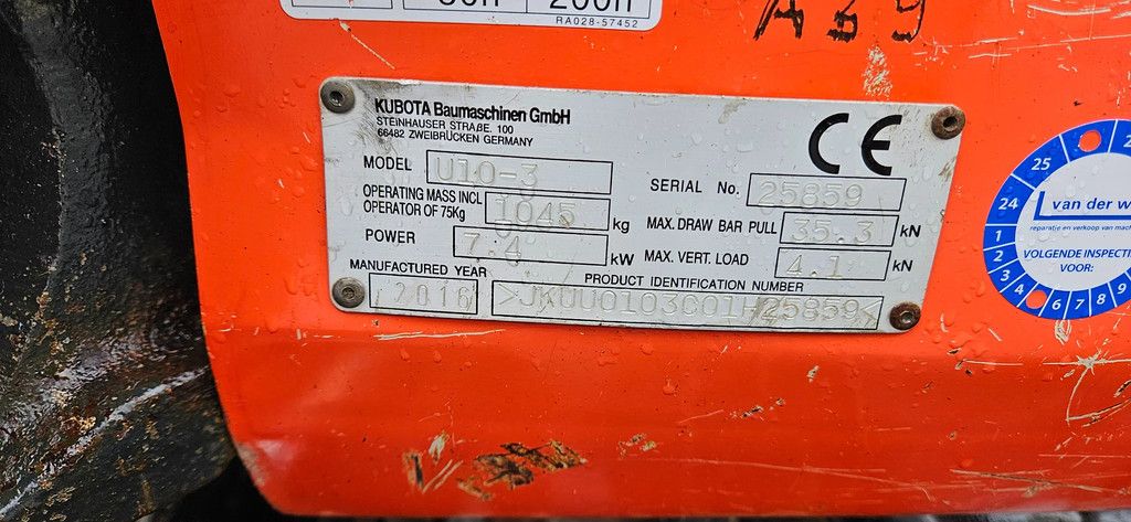 Kubota U10-3 mini graafmachine