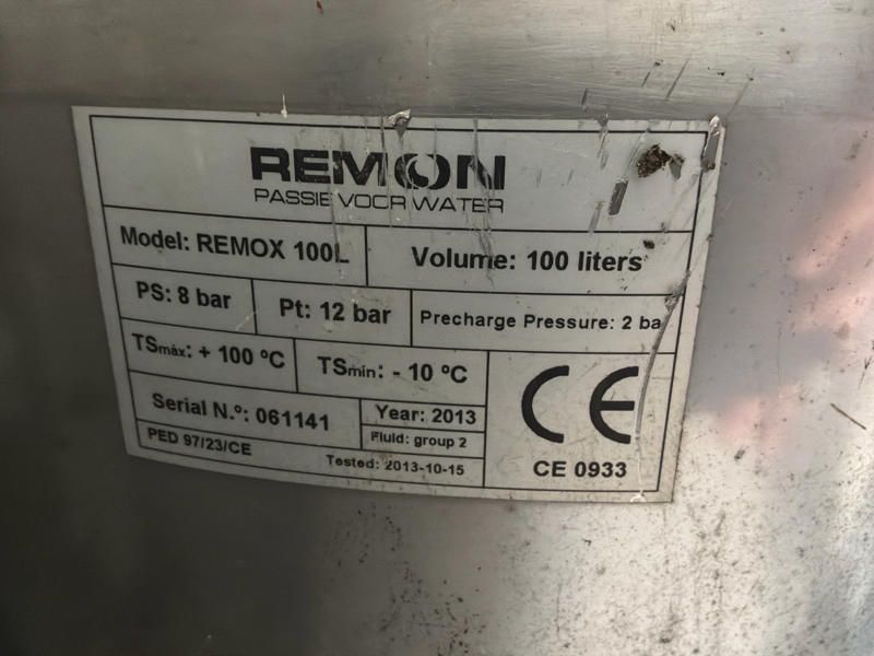 2013 Remon Romox 100L Stainless Steel Pressure Tank