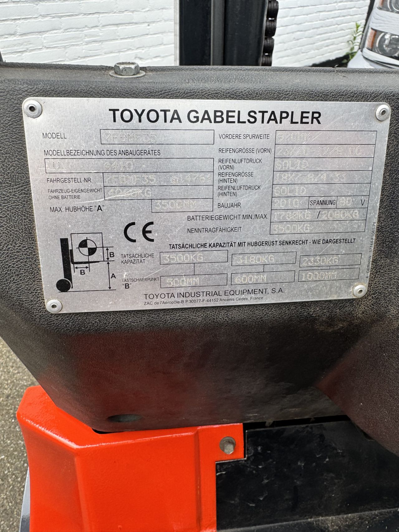 Toyota 7FBMF35 (2010) elektrische heftruck 3.5 tonner