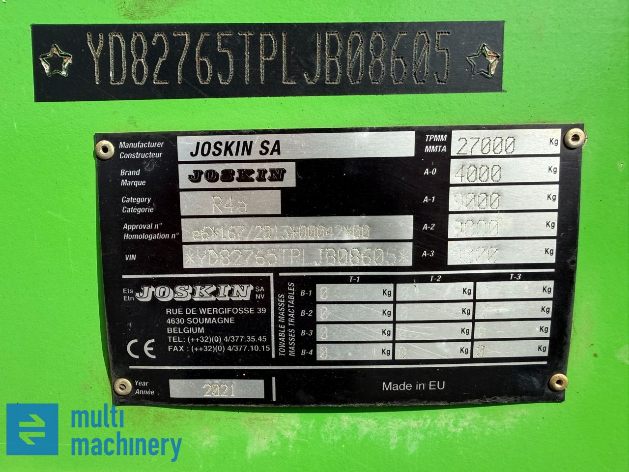 Joskin Advantage Trans-KTP 27/65 3-asser Kipper, gronddumper