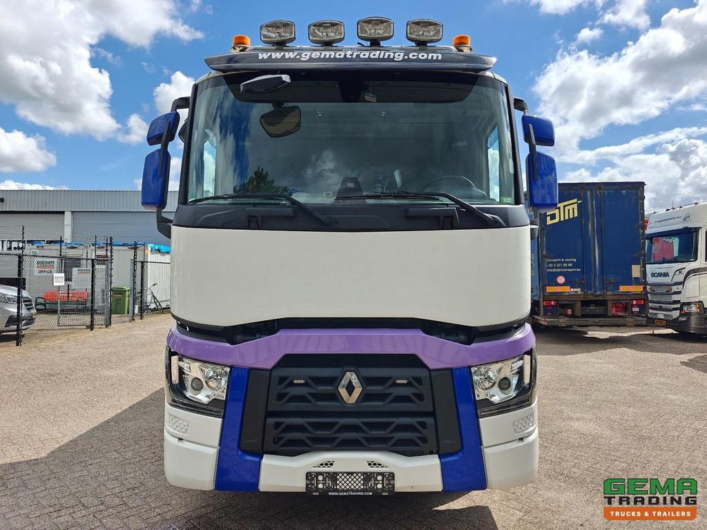 Renault T380 6x2/4 Schlafkabine Euro6C – Offene Ladefläche, Aluminiumseitenwände + Palfinger 20.501L Fernbedienung – Palettenhaken