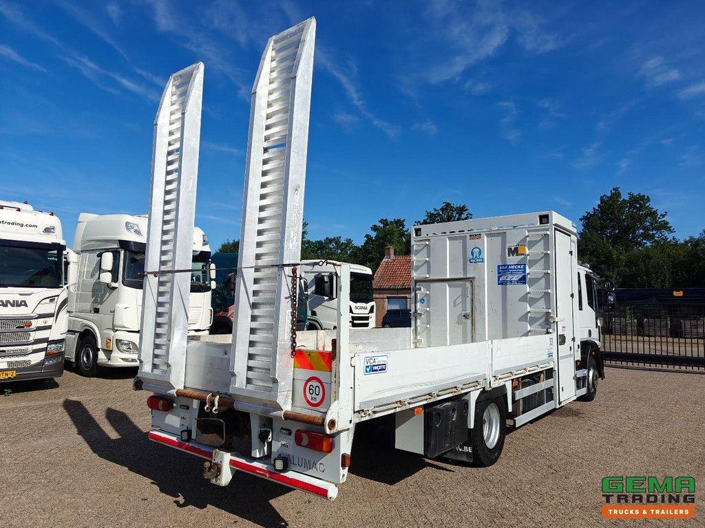 Iveco 140E25 EuroCargo 4x2 Double Cab (7pers) Euro 6 - 6CIL - AluMac Box + Ramps - Rockinger Towing Hook