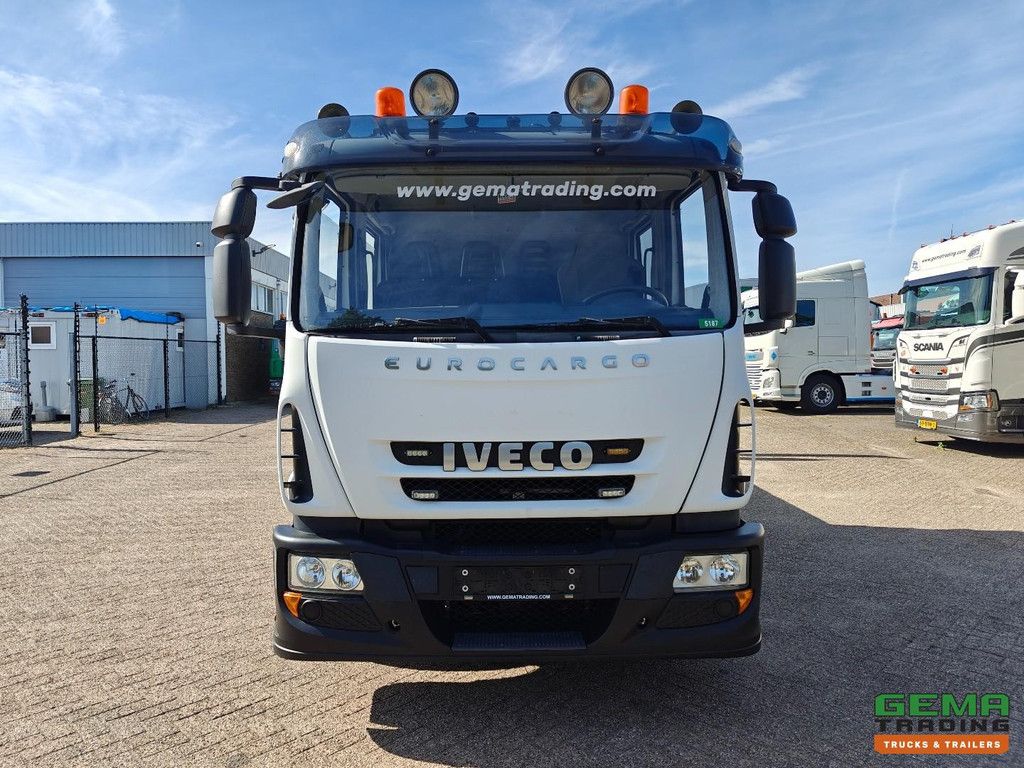 Iveco 140E25 EuroCargo 4x2 Double Cab (7pers) Euro 6 - 6CIL - AluMac Box + Ramps - Rockinger Towing Hook