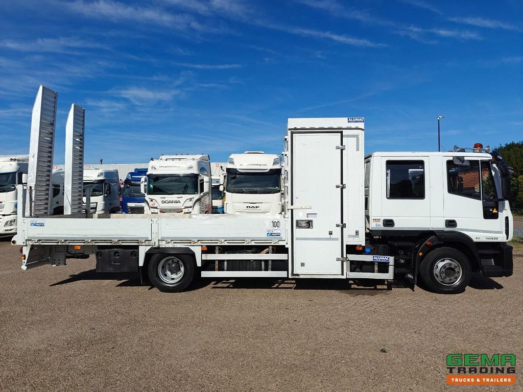 Iveco 140E25 EuroCargo 4x2 Double Cab (7pers) Euro 6 - 6CIL - AluMac Box + Ramps - Rockinger Towing Hook