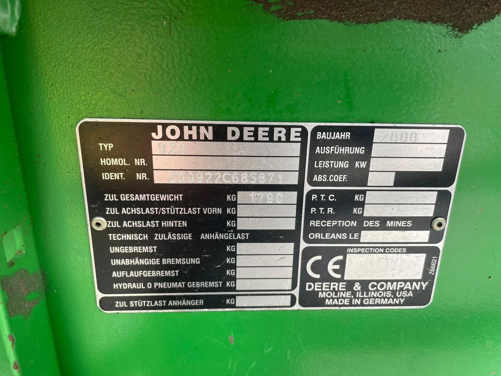 John Deere CTS Combine Airco maaibord 2 WD