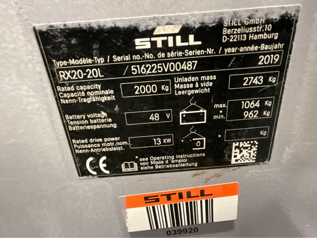 Still RX20-20 Triplex - Freelift - Sideshift