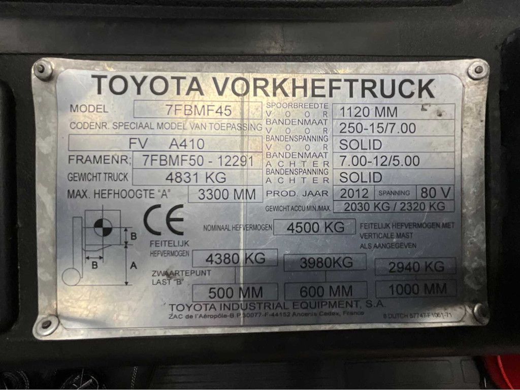Toyota 7FBMF45 Duplex - bluespot