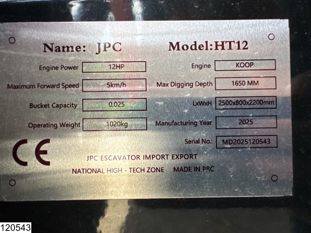 JPC HT12 New – Unused, 2025, 12 hp