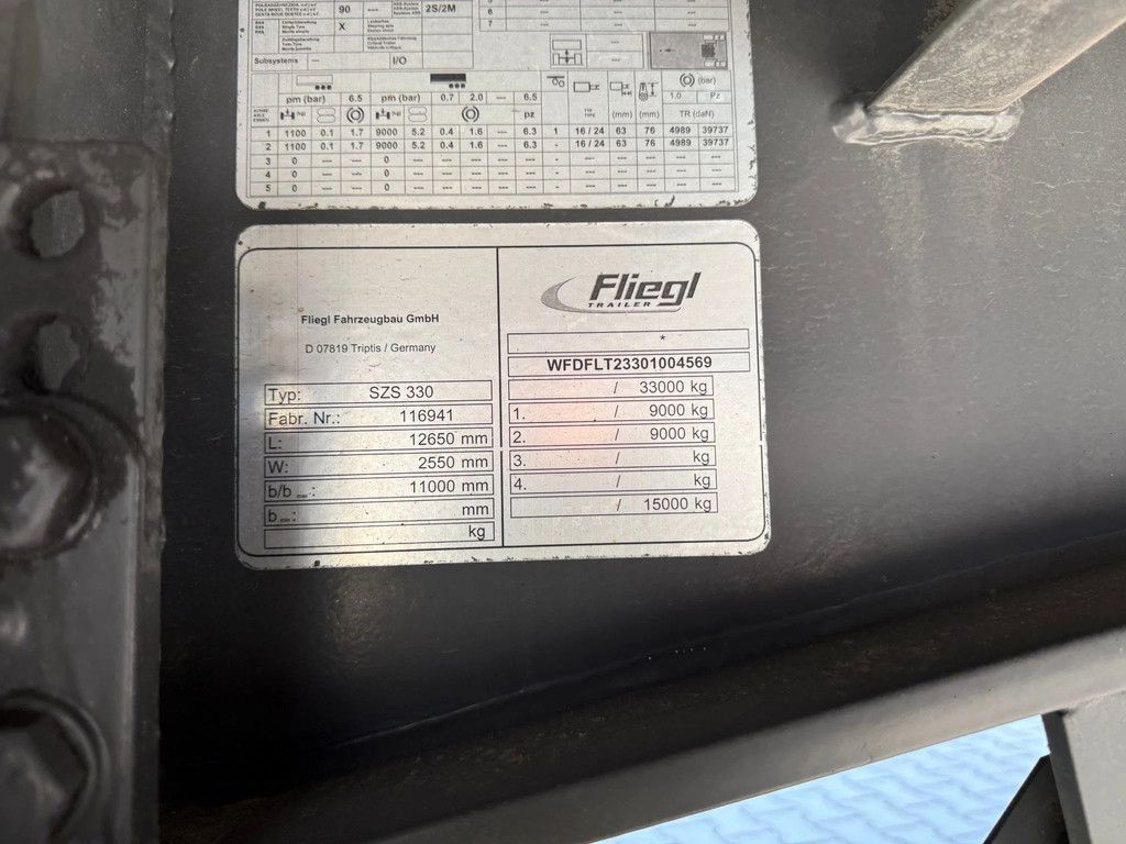 Fliegl SZS 330 2X! Thermo King SLX 200 D+E -30 +30 AS-1 Liftas+Stuuras 2.000KG LBW