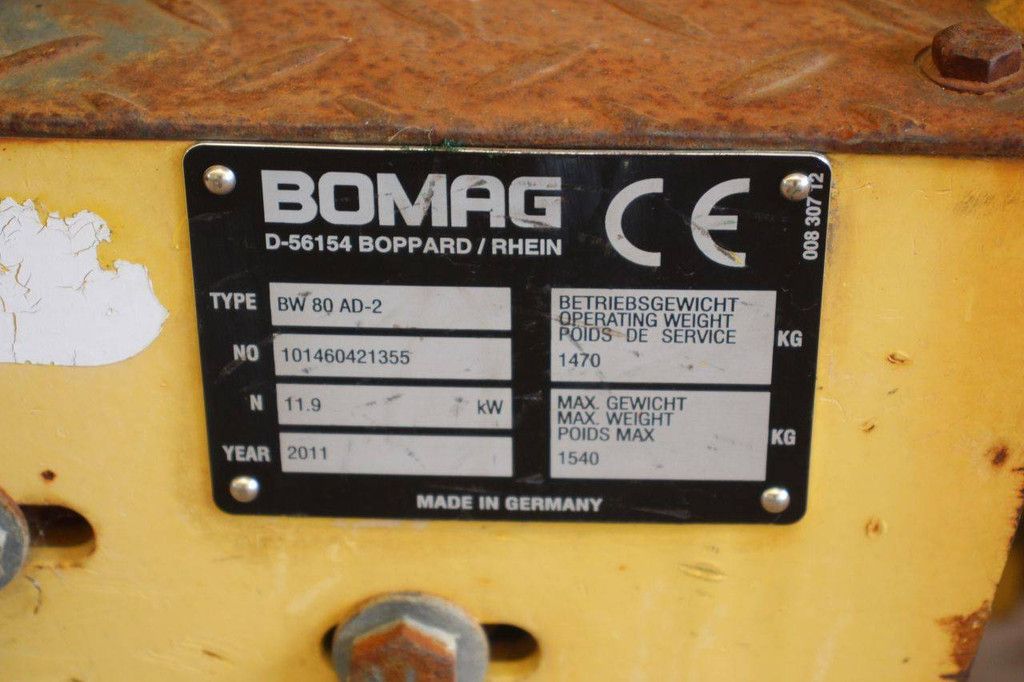 Tandemwals Bomag BW80AD-2 Diesel 12kW 2011