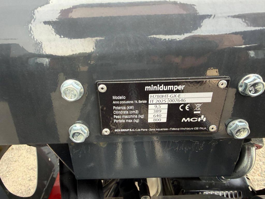 Minidumper MCH H780 HT Benzine 9.5kW 800kg 2025 Nieuw