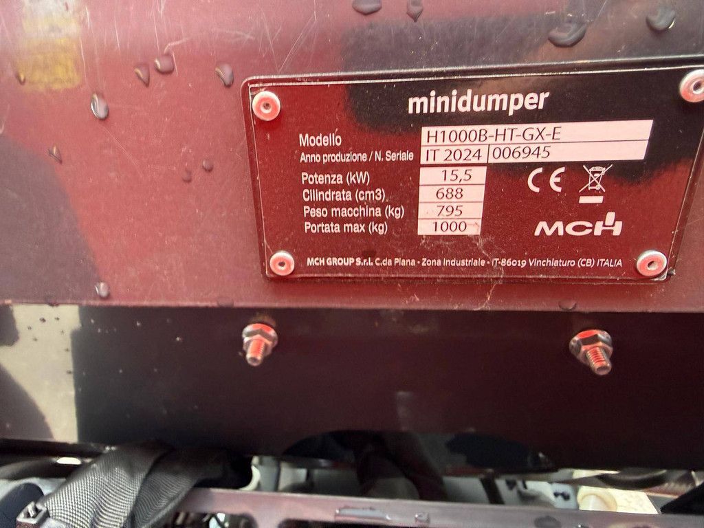 Minidumper MCH H1000B HT Benzine 15.5kW 2024 Nieuw