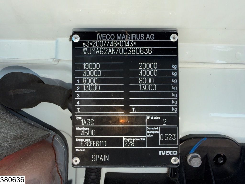 Iveco 190S31 EURO 6, PTO, Palfinger, Dhollandia