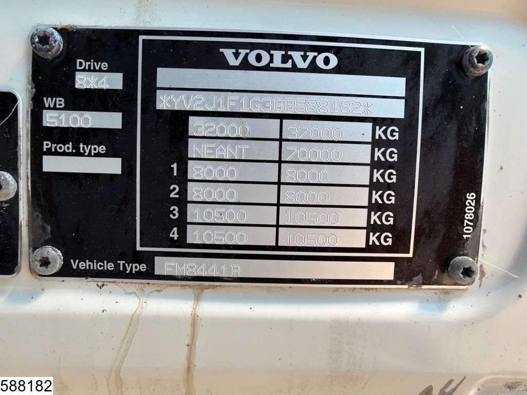 Volvo FM 410 8x4, Euro 5, PTO, Steel spring suspension