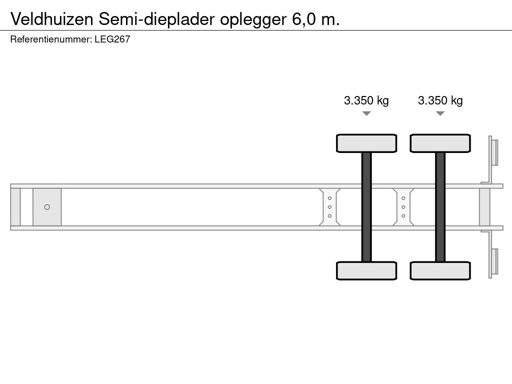 Veldhuizen Semi-dieplader oplegger 6,0 m.