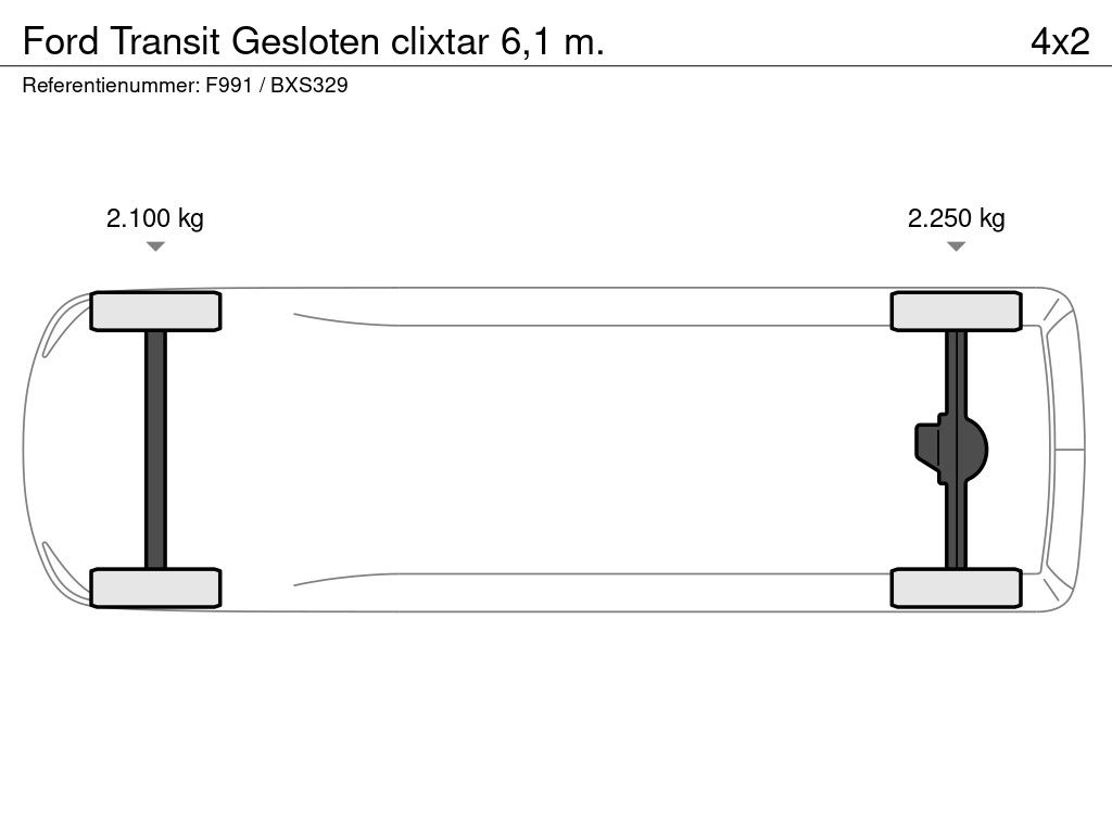 Ford Transit Gesloten clixtar 6,1 m.
