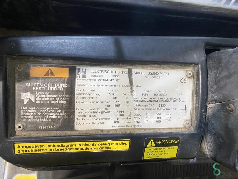 Forklifts Electric Hyster J2.50XM-861 2001