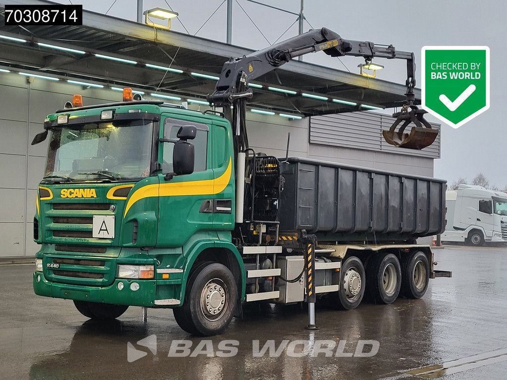 Scania R440 8X2 Palfinger Q150Z82 Kran Crane Bevako cable lift + container Euro 5
