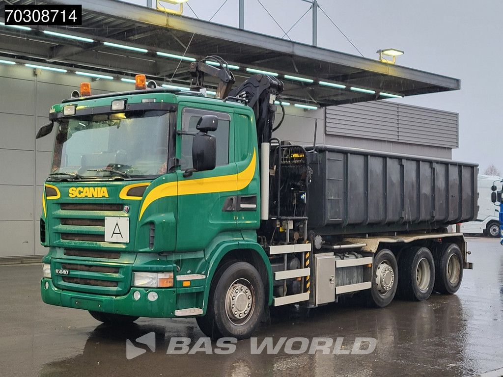 Scania R440 8X2 Palfinger Q150Z82 Kran Crane Bevako cable lift + container Euro 5