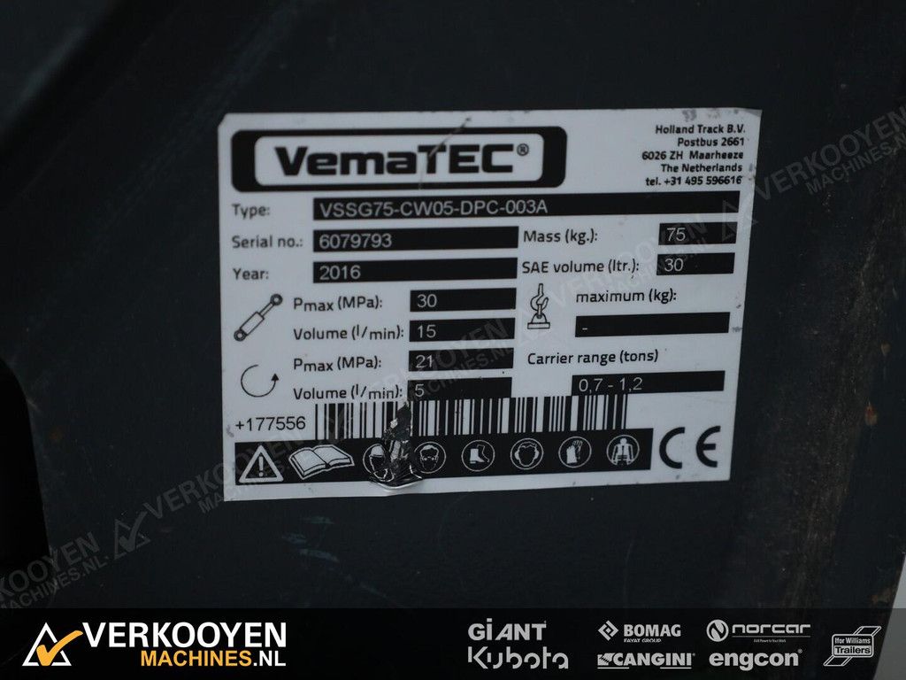 2016 Vematec VSSG75 CW05 VK10918