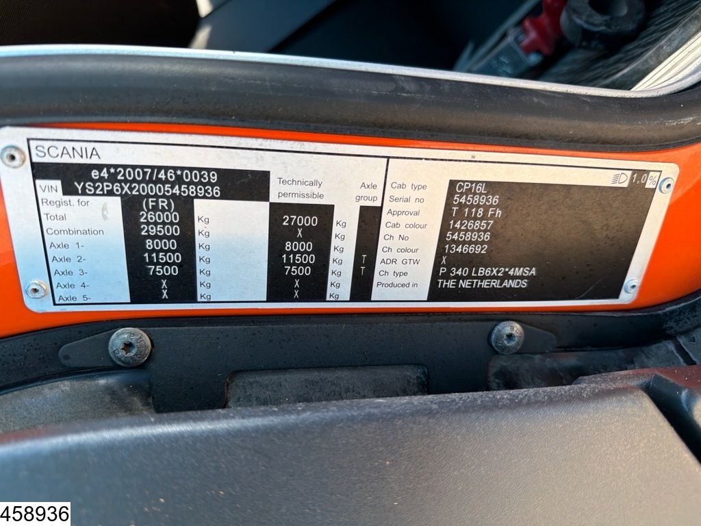 Scania P 340 6x2, Euro 6, CNG, PTO, Palfinger, Remote