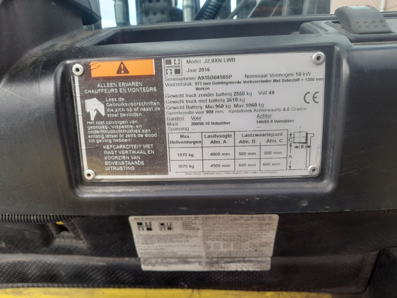 Hyster elektrische heftruck J2.0XN BJ 2016