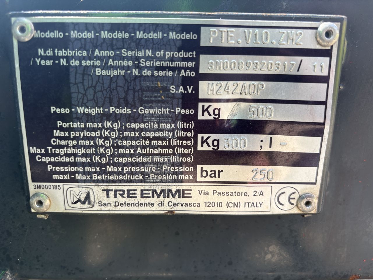 Tre Emme PTE.V10.ZM2 werkkooi voor Merlo Roto MCSS