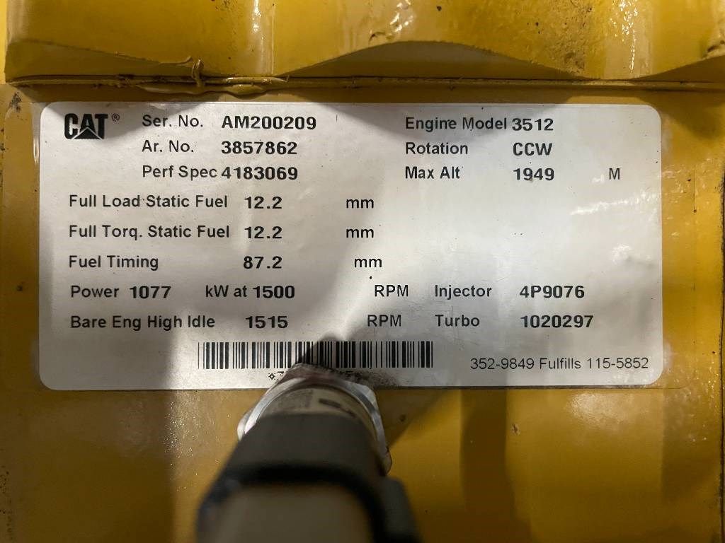 CAT 3512 - 1250 kVA Used Generator - DPX-12661