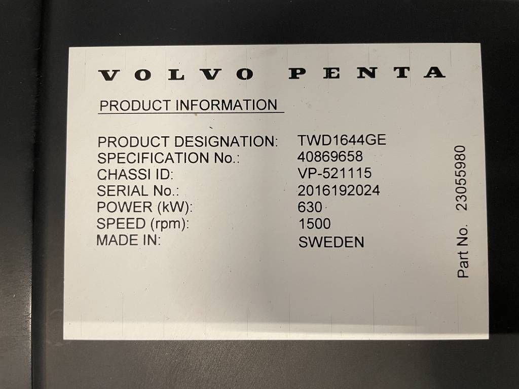 Volvo TWD1644GE - 715 kVA Generator - DPX-18884.1-O