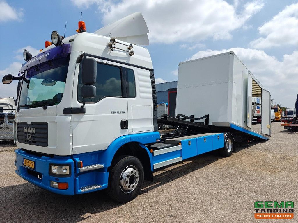 MAN TGM 12.280 4x2 Schlafkabine Euro4 (6CIL) - Falkom FAS6000 geschlossener Aufbau mit Fernbedienung + 3600KG Seilwinde - 406.000km Original - TOP!