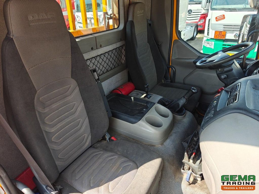 DAF FA LF55.220 4x2 Tageskabine Euro 5 15 t – Offene Ladefläche mit Bordwänden 4,76 m + Hiab 088 E-2 Fernbedienung – Vollstahl – Schaltgetriebe