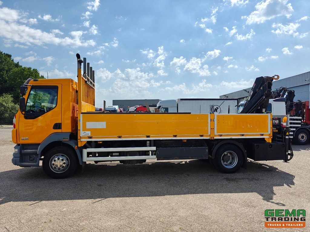 DAF FA LF55.220 4x2 Tageskabine Euro 5 15 t – Offene Ladefläche mit Bordwänden 4,76 m + Hiab 088 E-2 Fernbedienung – Vollstahl – Schaltgetriebe
