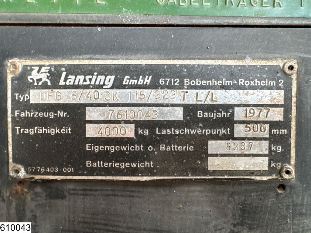 Lansing DFG 6/40 SK 3275H, 4000KG