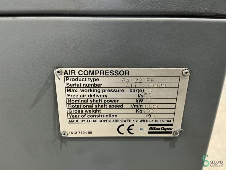 Compressor Atlas Copco GA 22 FF 1998