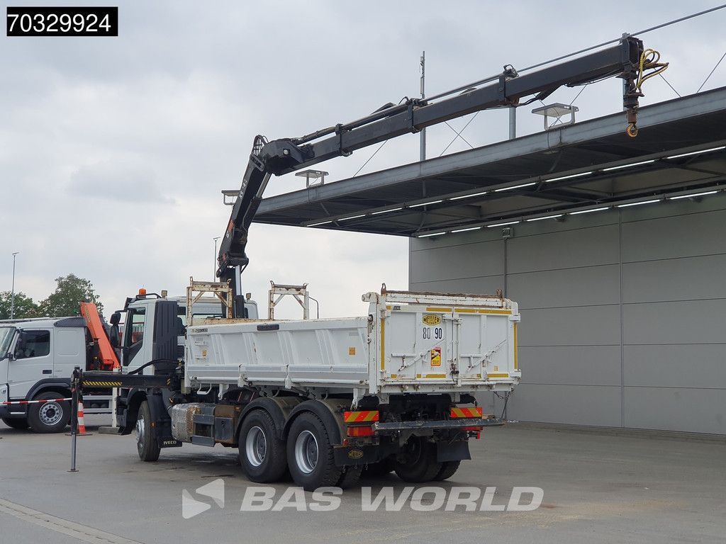 Iveco Trakker 450 6X4 HIAB 144 E-3 Hiduo Kran Crane 11m3 Meiller 2-way tipper Full Steel Big-Axle Euro 6