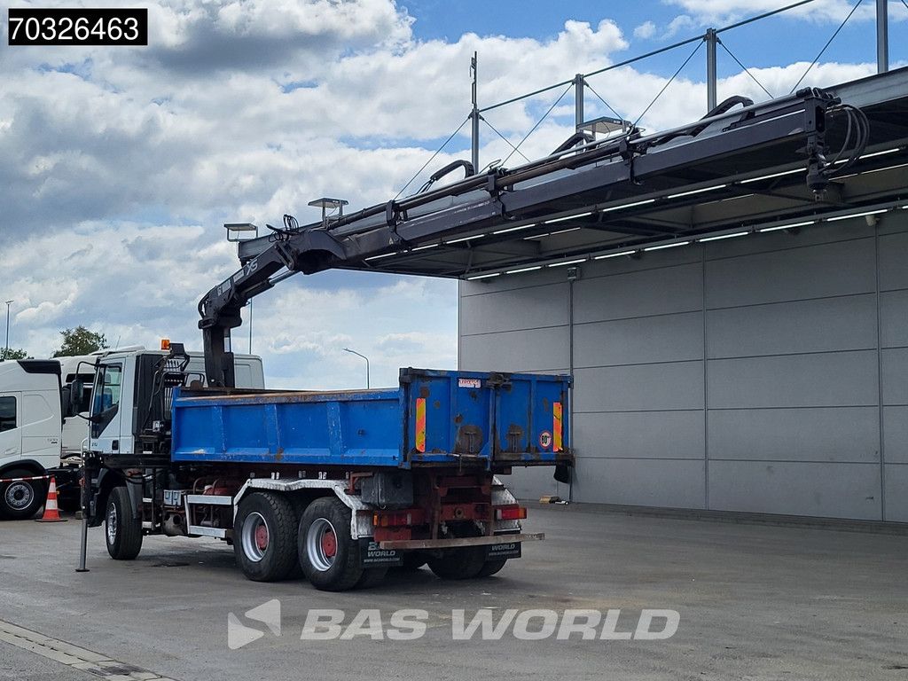 Iveco Trakker 310 6X4 HIAB 122 Duo Kran Crane 8m3 tipper Steelsuspension Big-Axle Euro 3
