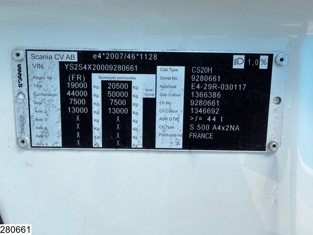 Scania S 500 Euro 6d, retarder, parking air conditioning