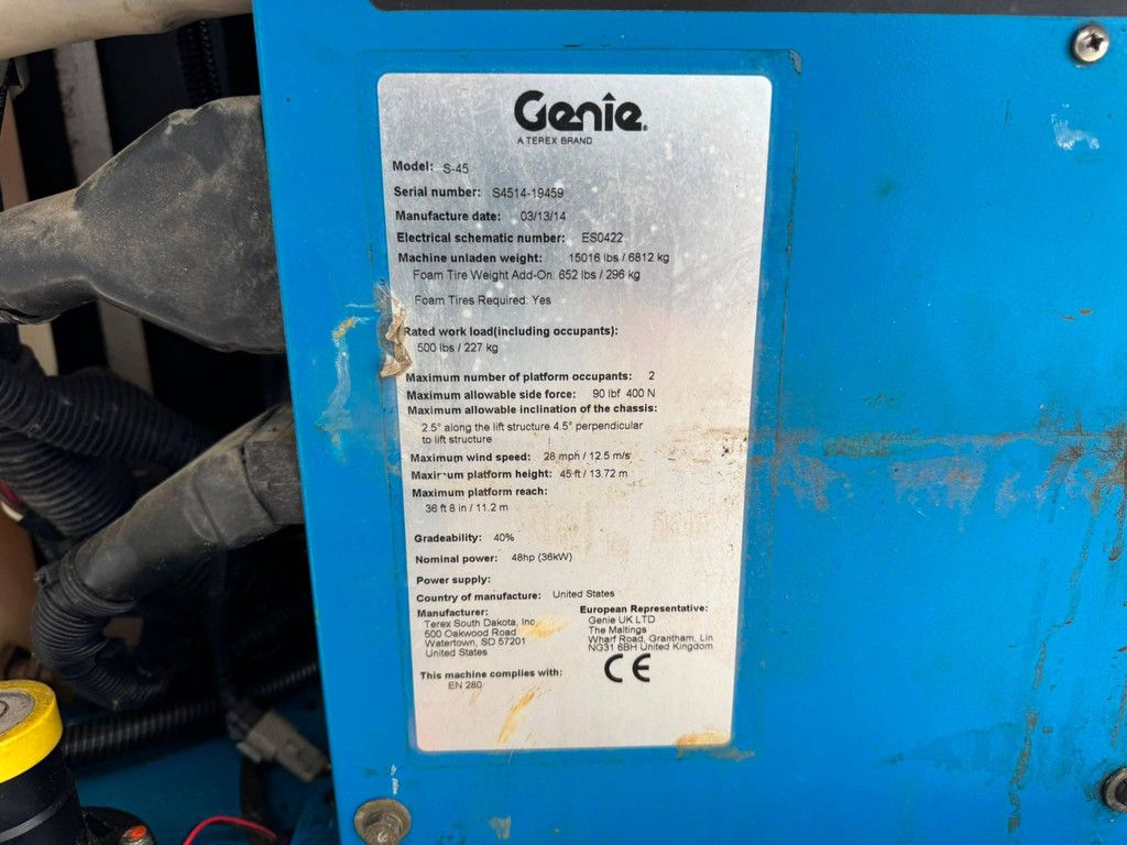 Genie S-45 Diesel-Teleskoparbeitsbühne 15,72 m 2014