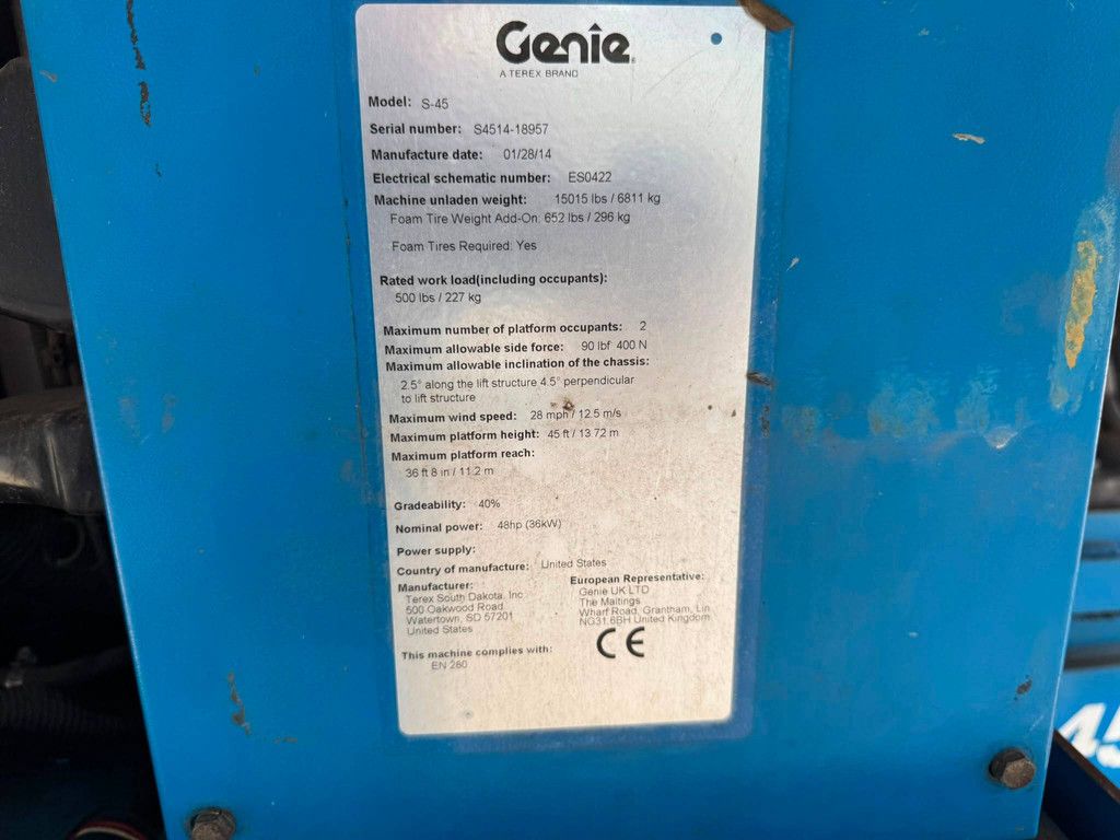 Genie S-45 Diesel-Teleskoparbeitsbühne 15,72 m 2014