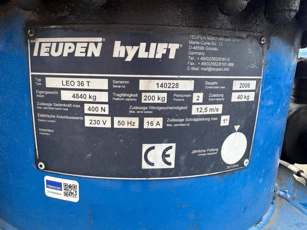 Spider lift Teupen Leo36T Diesel 200kg 35.5m 2006