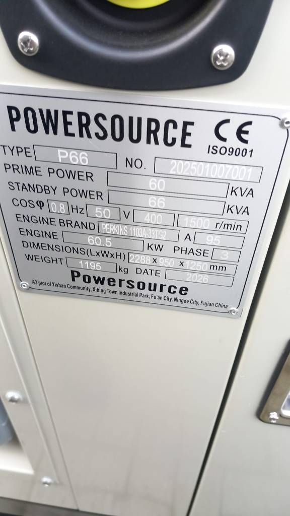 Perkins 1103A-33TG2 - 66 kVA Generator - DPX-19804